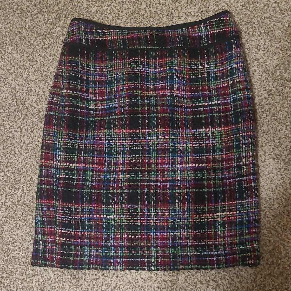 Talbots Vibrant Plaid Pencil Skirt EUC